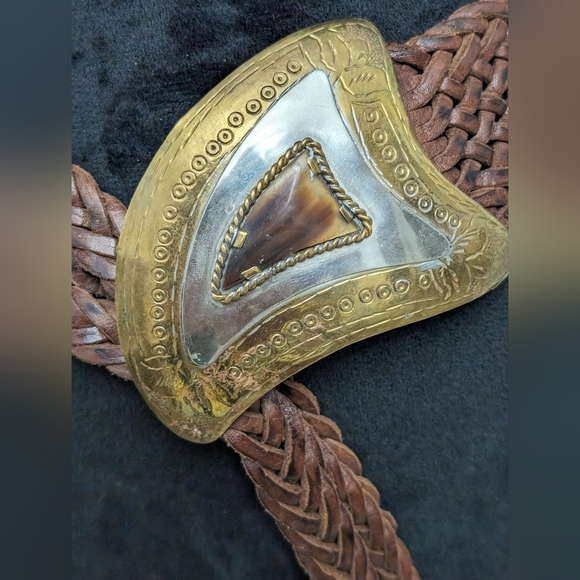 Vintage Chico's Genuine Leather Moroccan Belt M/L - Picture 2 of 10